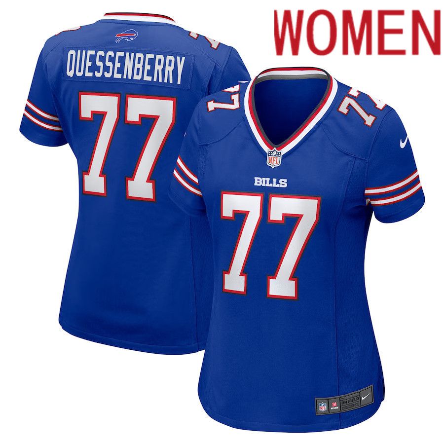 Women Buffalo Bills 77 David Quessenberry Nike Royal Game Player NFL Jersey
